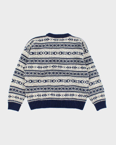 Vintage 90's Eddie Bauer Heavyweight Chunky Patterned Knit Jumper - M