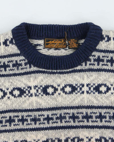 Vintage 90's Eddie Bauer Heavyweight Chunky Patterned Knit Jumper - M