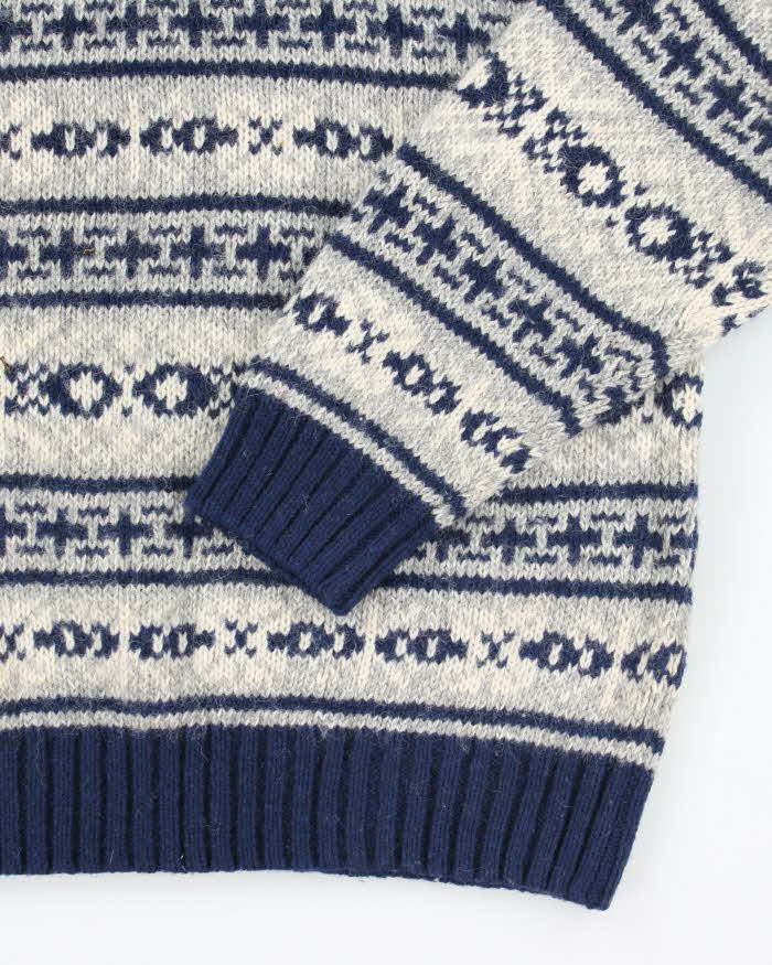 Vintage 90's Eddie Bauer Heavyweight Chunky Patterned Knit Jumper - M