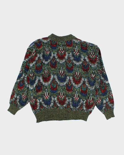 Vintage 90's Philippe Derry Patterned Chunky Wool Blend Jumper - L