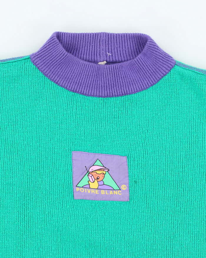 Vintage 90's Poivre Blanc Block Colour Chunky Knit Jumper - L