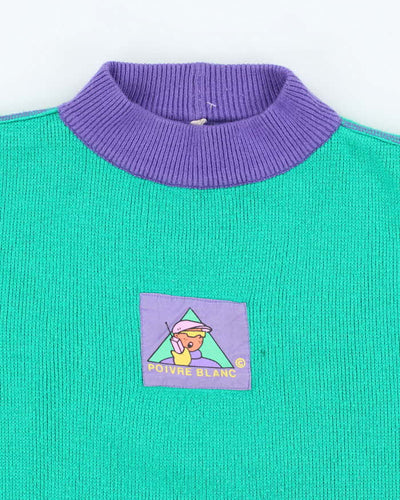 Vintage 90's Poivre Blanc Block Colour Chunky Knit Jumper - L