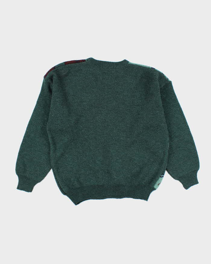 Vintage 90's Mario Valentino Graphic Chunky Knit Jumper - L