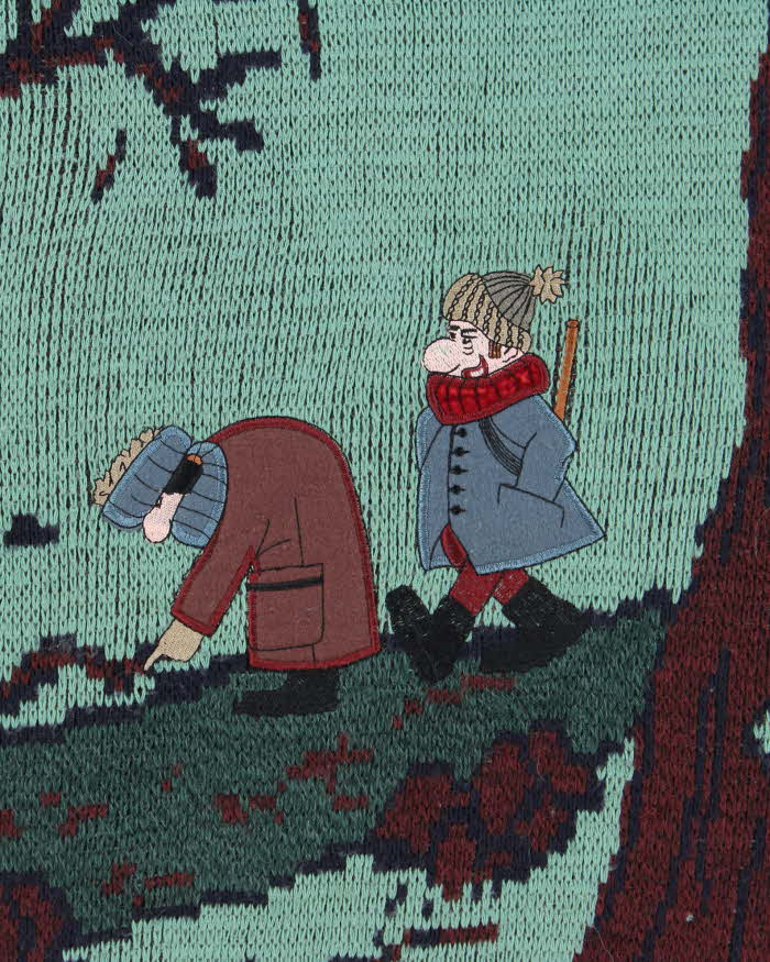 Vintage 90's Mario Valentino Graphic Chunky Knit Jumper - L