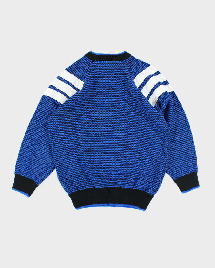 Vintage 90's Contrast Patterned Chunky Knit Jumper - M