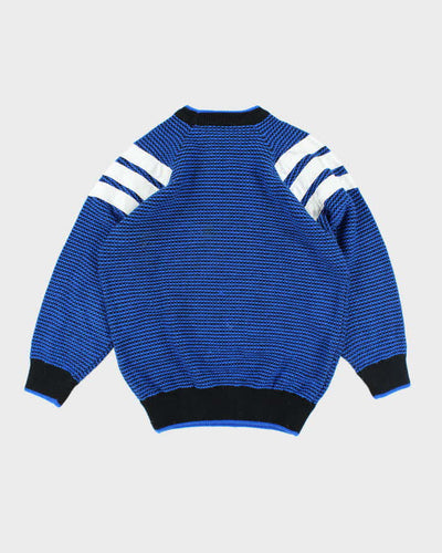 Vintage 90's Contrast Patterned Chunky Knit Jumper - M
