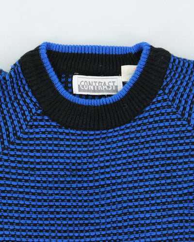 Vintage 90's Contrast Patterned Chunky Knit Jumper - M