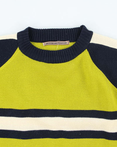 Vintage Y2K Striped Heavyweight Chunky Knit Jumper - M
