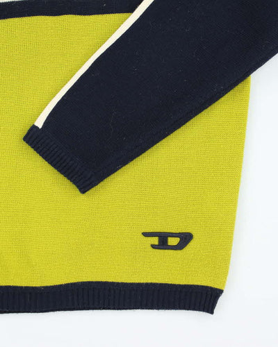 Vintage Y2K Striped Heavyweight Chunky Knit Jumper - M