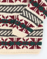 Vintage 80's Heavyweight Patterned Wool Knit Jumper - L