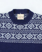 Vintage 80's Patterned Wool Chunky Knit Jumper - M