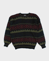 Vintage 90's Patterned Chunky Knit Jumper - XL