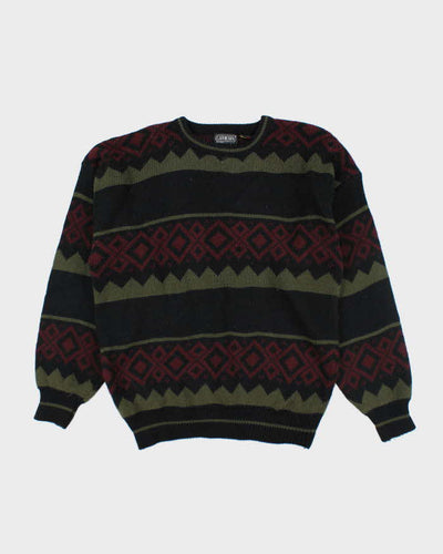 Vintage 90's Patterned Chunky Knit Jumper - XL