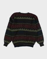 Vintage 90's Patterned Chunky Knit Jumper - XL