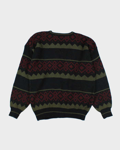 Vintage 90's Patterned Chunky Knit Jumper - XL