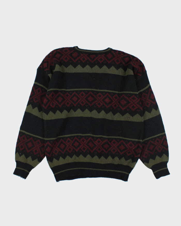 Vintage 90's Patterned Chunky Knit Jumper - XL