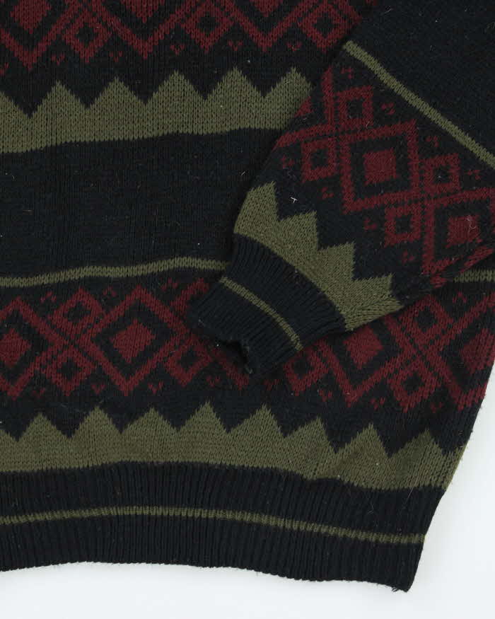 Vintage 90's Patterned Chunky Knit Jumper - XL
