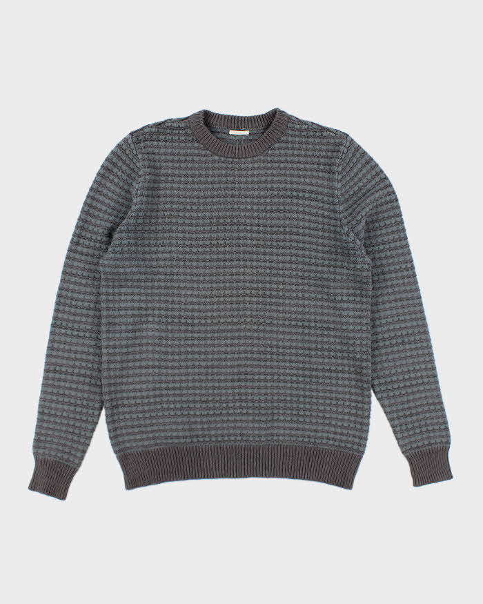 Vintage 90's Heavyweight Striped Chunky Knit Jumper - L