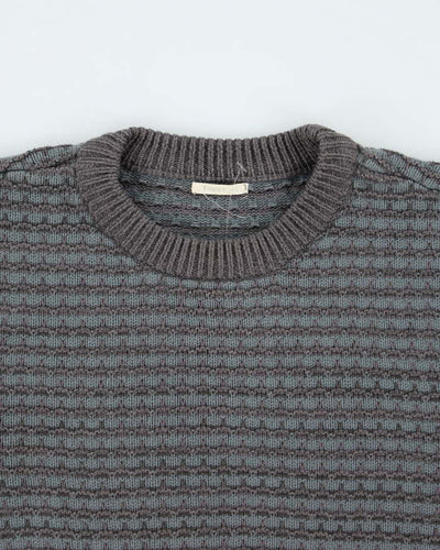 Vintage 90's Heavyweight Striped Chunky Knit Jumper - L