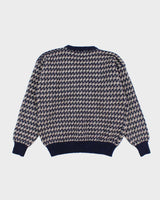 Vintage 80's Patterned Wool Chunky Knit Jumper - L