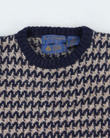 Vintage 80's Patterned Wool Chunky Knit Jumper - L