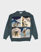 Vintage 90's Heavyweight Outdoors Graphic Chunky Knit Jumper - M