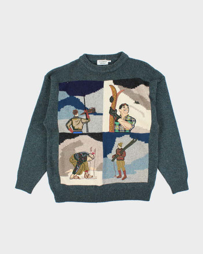 Vintage 90's Heavyweight Outdoors Graphic Chunky Knit Jumper - M