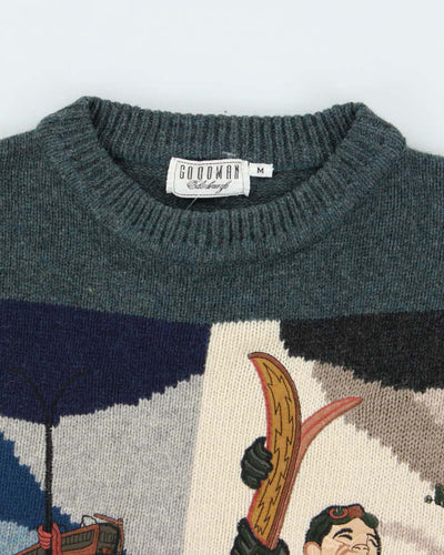 Vintage 90's Heavyweight Outdoors Graphic Chunky Knit Jumper - M