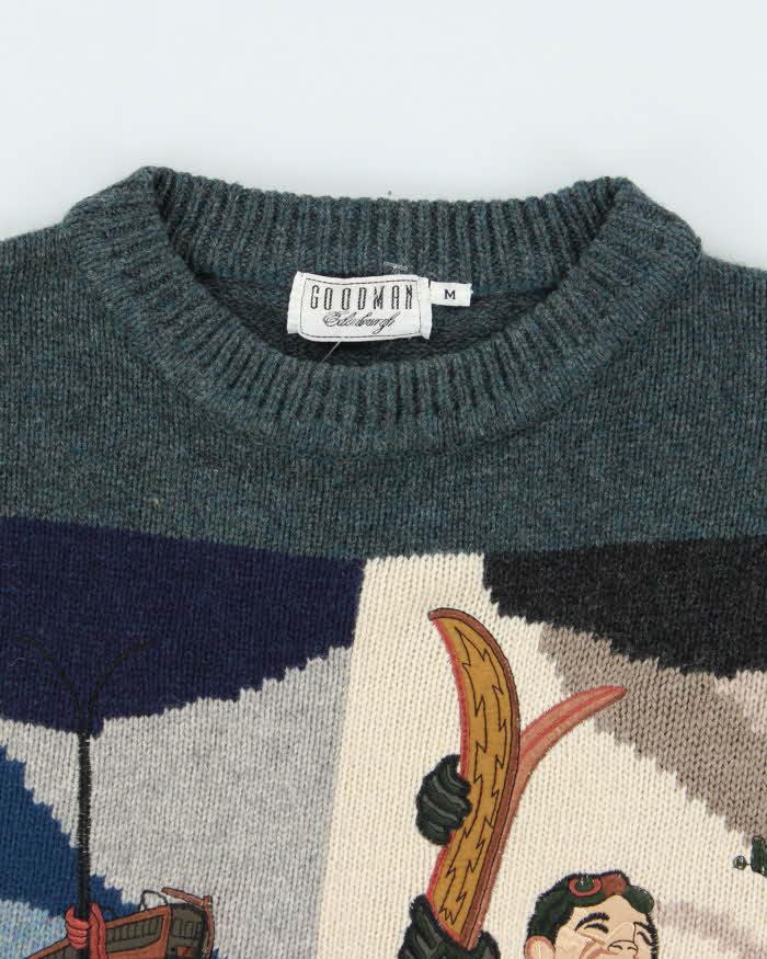 Vintage 90's Heavyweight Outdoors Graphic Chunky Knit Jumper - M