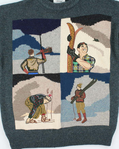 Vintage 90's Heavyweight Outdoors Graphic Chunky Knit Jumper - M