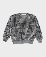 Vintage 90's Heavyweight Patterned Chunky Knit Jumper - M