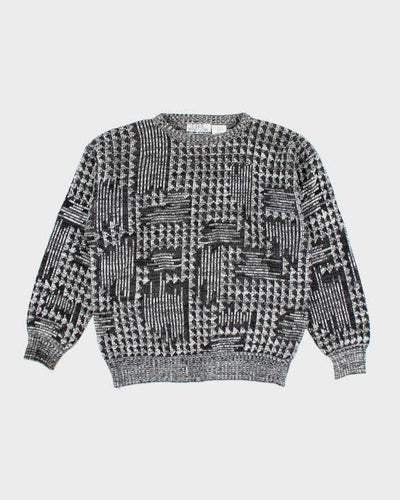 Vintage 90's Heavyweight Patterned Chunky Knit Jumper - M