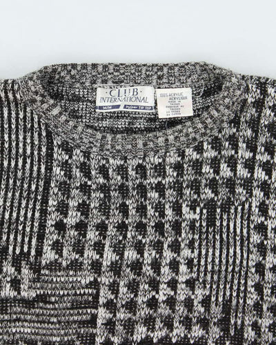Vintage 90's Heavyweight Patterned Chunky Knit Jumper - M