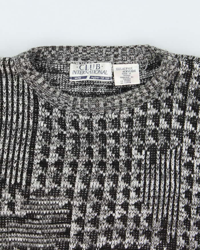 Vintage 90's Heavyweight Patterned Chunky Knit Jumper - M