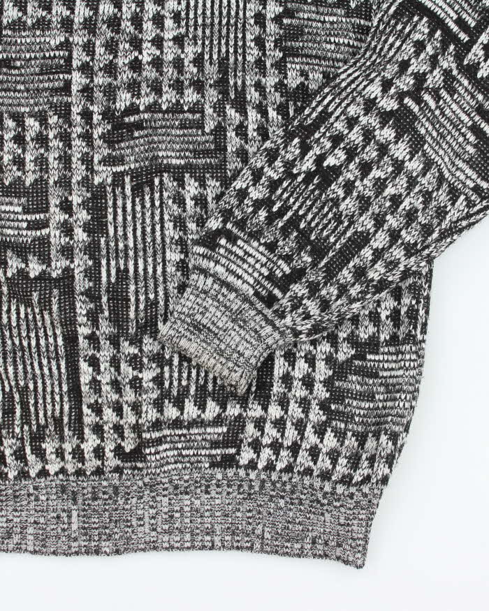 Vintage 90's Heavyweight Patterned Chunky Knit Jumper - M