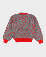 Vintage 90's Heavyweight Patterned Chunky Knit Jumper - M