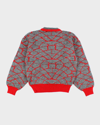 Vintage 90's Heavyweight Patterned Chunky Knit Jumper - M