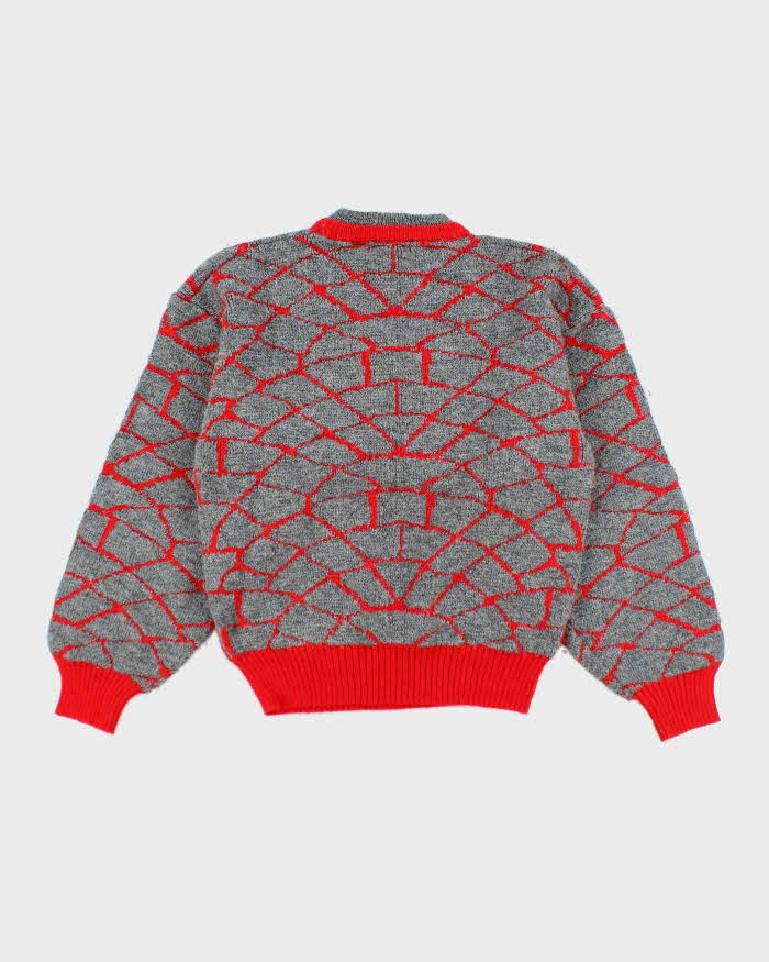 Vintage 90's Heavyweight Patterned Chunky Knit Jumper - M