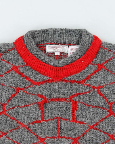 Vintage 90's Heavyweight Patterned Chunky Knit Jumper - M