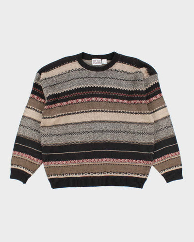 Vintage 90's Tip Top Tailors Patterned Heavyweight Knit Jumper - L