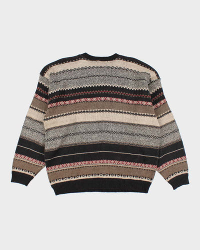 Vintage 90's Tip Top Tailors Patterned Heavyweight Knit Jumper - L