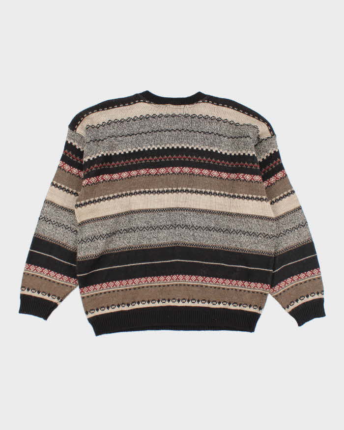 Vintage 90's Tip Top Tailors Patterned Heavyweight Knit Jumper - L