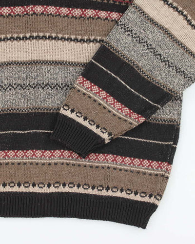 Vintage 90's Tip Top Tailors Patterned Heavyweight Knit Jumper - L