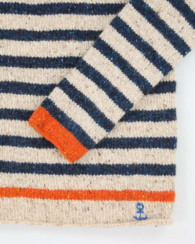 Vintage 80's Striped 100% Wool Jumper - S