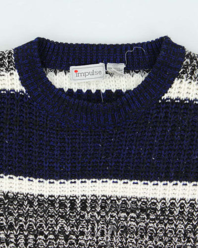 Vintage 90's Impulse Striped Heavyweight Oversized Knit Jumper - S