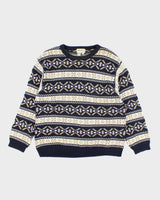 Vintage 90's Eddie Bauer Heavyweight Patterned Chunky Knit Jumper - L