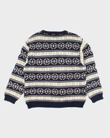 Vintage 90's Eddie Bauer Heavyweight Patterned Chunky Knit Jumper - L