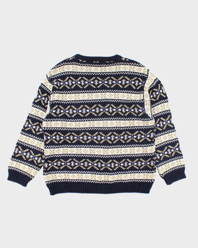 Vintage 90's Eddie Bauer Heavyweight Patterned Chunky Knit Jumper - L