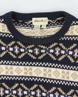 Vintage 90's Eddie Bauer Heavyweight Patterned Chunky Knit Jumper - L