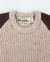 Vintage 80's Aran Crafts Heavyweight Ribbed Wool Knit Jumper - M